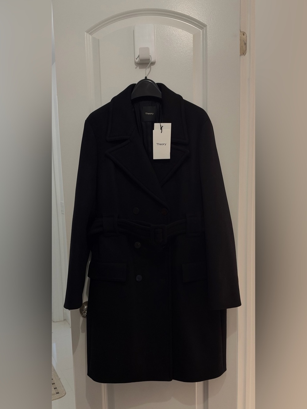 NWT Theory Modus Superlight SP Wool-Blend Long Peacoat